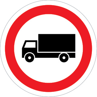 Sinal de trânsito, proibição, trânsito proibido a automóveis de mercadorias