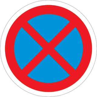 Sinal de trânsito, proibição, paragem e estacionamento proibidos