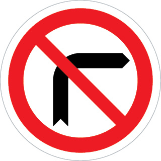 Sinal de trânsito, proibição, proibição de virar à direita