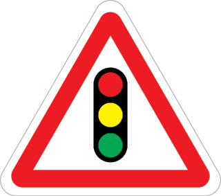 Sinal de trânsito, perigo, sinalização luminosa