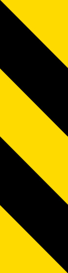 Sinal de trânsito, balizas de posição com faixas pretas e amarelas