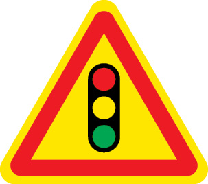 Sinal provisório de trânsito, perigo, sinalização luminosa