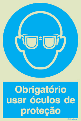 Sinal Risco Covid-19, Obrigação, Obrigatório usar óculos de proteção