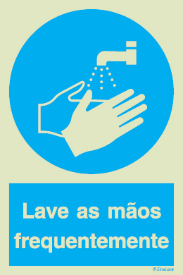 Sinal Risco Covid-19, Obrigação, Lave as mãos frequentemente
