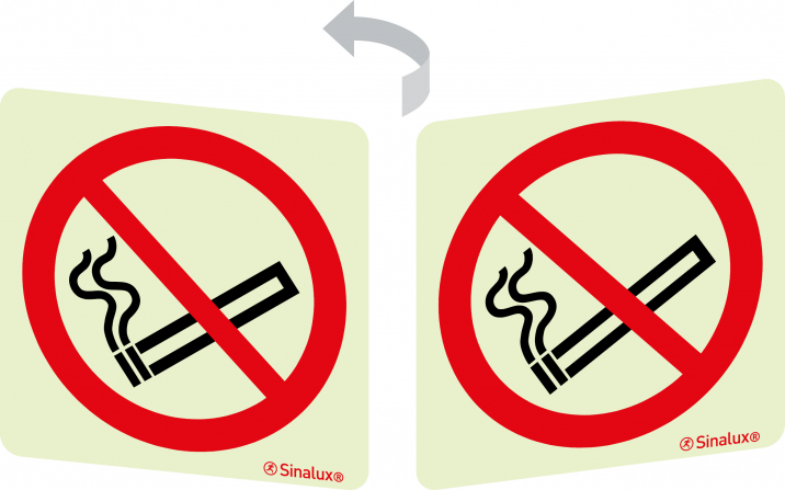 Sinal para veículos de transporte ligeiro de passageiros, duplo FE/FE para aplicação no vidro, proibido fumar