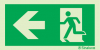 Sinal de evacuação de acordo com a norma NP EN ISO 7010, saída para a esquerda