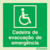 Sinal de Cadeira de evacuação de emergência para pessoas com deficiência ou mobilidade condicionada