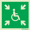 Sinal de ponto de encontro para pessoas com deficiência ou mobilidade condicionada