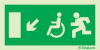 Sinal de Saída a descer à esquerda para pessoas com deficiência ou mobilidade condicionada