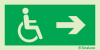 Sinal de Saída para a direita para pessoas com deficiência ou mobilidade condicionada