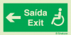 Sinal de Saída | Exit para a esquerda para pessoas com deficiência ou mobilidade condicionada