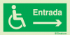Sinal de Entrada à direita para pessoas com deficiência ou mobilidade condicionada