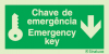 Sinal de chave de emergência | emergency key em baixo