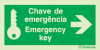 Sinal de chave de emergência | emergency key à direita