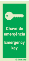 Sinal de chave de emergência | emergency key
