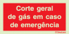 Sinal de corte geral de gás em caso de emergência