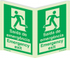 Sinal panorâmico de evacuação, saída de emergência | emergency exit