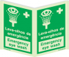 Sinal panorâmico de lava-olhos de emergência | Emergency eye wash