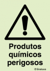 Sinal de advertência, produtos químicos perigosos