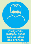 Sinal de obrigação, proteção opaca para os olhos das crianças