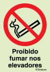 Sinal de proibição, fumar nos elevadores