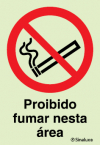 Sinal de proibição, fumar nesta área