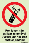 Sinal de proibição, por favor não utilize o ttelemóvel, please do not use mobile phones
