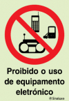 Sinal de proibição, uso de equipamento eletrónico