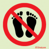 Sinal de proibição, proibido caminhar descalço