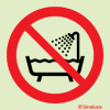 Sinal de proibição, proibido utilizar este dispositivo numa banheira, chuveiro ou reservatório cheio de água