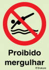 Sinal de proibição, proibido mergulhar