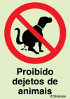 Sinal de proibição, proibido dejetos de animais