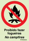 Sinal de proibição, proibido fazer fogueiras | No campfires