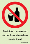 Sinal de proibição, proibido o consumo de bebidas alcoólicas neste local