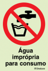 Sinal de proibição, água imprópria para consumo