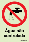 Sinal de proibição, água não controlada