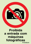Sinal de proibição, proibida a entrada com máquinas fotográficas