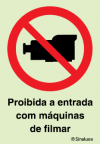 Sinal de proibição, proibida a entrada com máquinas de filmar
