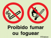 Sinal composto duplo, proibido fumar ou foguear