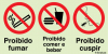 Sinal composto triplo, proibido fumar, comer, beber e cuspir