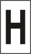 Vinil autoadesivo com a letra H em fundo branco