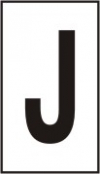 Vinil autoadesivo com a letra J em fundo branco