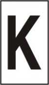 Vinil autoadesivo com a letra K em fundo branco
