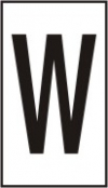 Vinil autoadesivo com a letra W em fundo branco