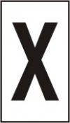 Vinil autoadesivo com a letra X em fundo branco