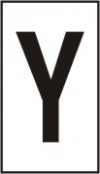 Vinil autoadesivo com a letra Y em fundo branco