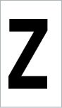 Vinil autoadesivo com a letra Z em fundo branco