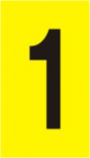 Vinil autoadesivo com o número 1 em fundo amarelo