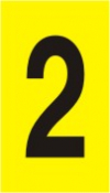 Vinil autoadesivo com o número 2 em fundo amarelo