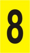 Vinil autoadesivo com o número 8 em fundo amarelo